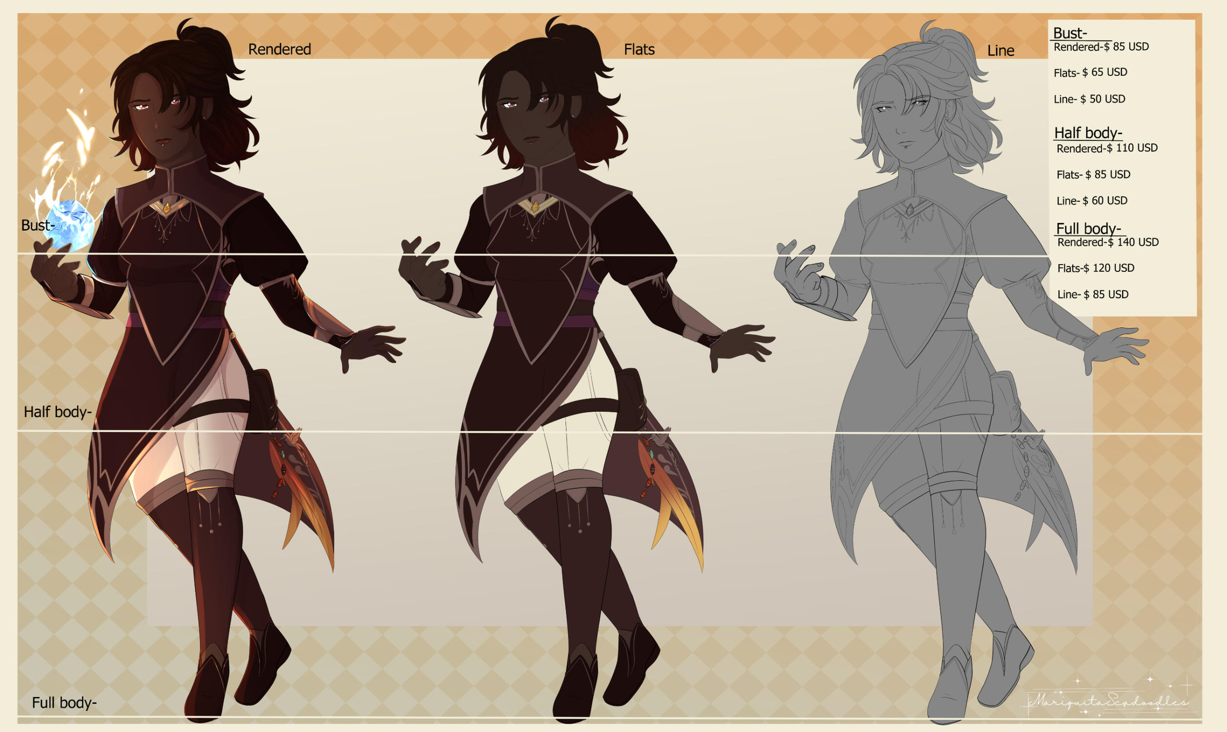 ✦ Character Pricing Chart - Cell Shading✦